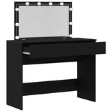 Tavolo da Trucco con cassetto Rovere Nero 100 x 40 x 120 cm