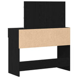 Tavolo da Trucco con cassetto Rovere Nero 100 x 40 x 120 cm