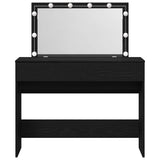 Tavolo da Trucco con cassetto Rovere Nero 100 x 40 x 120 cm