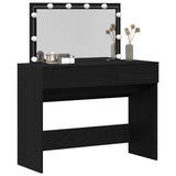 Tavolo da Trucco con cassetto Rovere Nero 100 x 40 x 120 cm