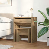 Tavolo da Trucco 2 pcs rovere artigianale 60 x 40 x 75 cm