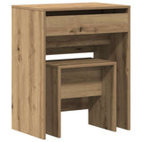 Tavolo da Trucco 2 pcs rovere artigianale 60 x 40 x 75 cm