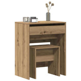 Tavolo da Trucco 2 pcs rovere artigianale 60 x 40 x 75 cm