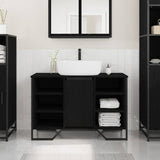 Armadio per Lavabo da Bagno Rovere Nero 91 x 35 x 60 cm