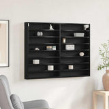 Vetrina Rovere Nero 100 x 8,5 x 75 cm Legno truciolato
