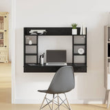 Scrivania a parete con lo scaffale Rovere nero 105 x 48 x 75 cm