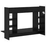 Scrivania a parete con lo scaffale Rovere nero 105 x 48 x 75 cm