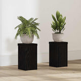 Supporto per piante 2 pcs Rovere Nero 10 x 10 x 18 cm