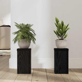 Supporto per piante 2 pcs Rovere Nero 10 x 10 x 18 cm