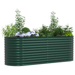 Letto rialzato da giardino Verde 240 x 80 x 81 cm Acciaio