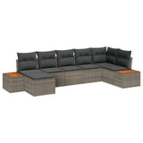 Set Divano da Giardino con cuscino 7 pcs Grigio polyrattan