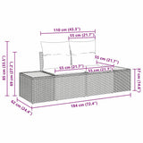 Set Divano da Giardino con cuscino 6 pcs Grigio polyrattan