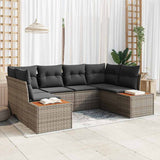 Set Divano da Giardino con cuscino 6 pcs Grigio polyrattan