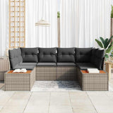 Set Divano da Giardino con cuscino 6 pcs Grigio polyrattan