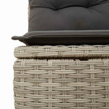 Set Divano da Giardino 8 pcs Grigio chiaro polyrattan