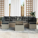Set Divano da Giardino 8 pcs Grigio chiaro polyrattan