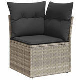 Set Divano da Giardino 8 pcs Grigio chiaro polyrattan