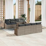 Set Divano da Giardino con cuscino 7 pcs Grigio polyrattan