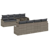 Set Divano da Giardino con cuscino 7 pcs Grigio polyrattan