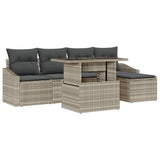 Set Divano da Giardino con cuscino 6 pcs Grigio chiaro