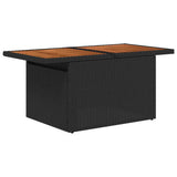Set Divano da Giardino con cuscino 11 pcs Nero e Blu polyrattan