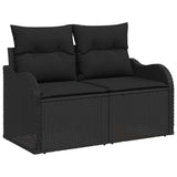 Set Divano da Giardino con cuscino 7 pcs Nero
