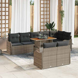 Set Divano da Giardino con cuscino 9 pcs Grigio