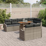 Set Divano da Giardino con cuscino 9 pcs Grigio