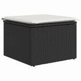 Set da Pranzo per Giardino con cuscino 6 pcs Nero e Crema