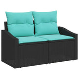 Set Divano da Giardino 5 pz 4-Numero di posti Nero e Teal