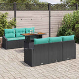Set Divano da Giardino 7 pz 6-Numero di posti Nero e Teal