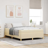 Struttura del letto con materasso Crema 140 x 190 cm Tessuto