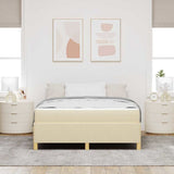 Struttura del letto con materasso Crema 140 x 200 cm Tessuto