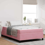 Struttura del letto con materasso Rosa 120 x 190 cm Tessuto