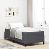 Struttura del letto Grigio scuro 90 x 200 cm Tessuto