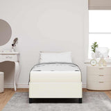 Struttura del letto con materasso Crema 100 x 200 cm Tessuto