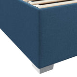 Struttura del letto con materasso Blu 120 x 190 cm Tessuto