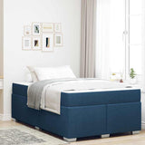 Struttura del letto con materasso Blu 120 x 190 cm Tessuto