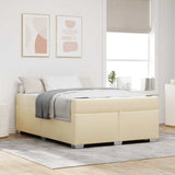 Struttura del letto con materasso Crema 140 x 200 cm Tessuto