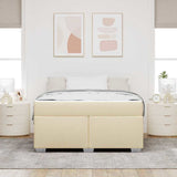Struttura del letto con materasso Crema 140 x 200 cm Tessuto