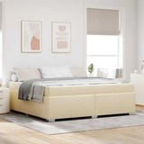 Struttura del letto con materasso Crema 200 x 200 cm Tessuto