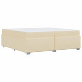 Struttura del letto con materasso Crema 200 x 200 cm Tessuto