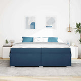 Struttura del letto con materasso Blu 200 x 200 cm Tessuto