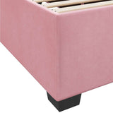Struttura del letto con materasso Rosa 120 x 190 cm Tessuto
