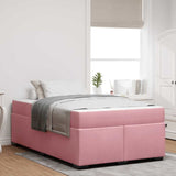 Struttura del letto con materasso Rosa 120 x 190 cm Tessuto