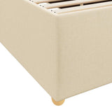 Struttura del letto con materasso Crema 90 x 190 cm Tessuto