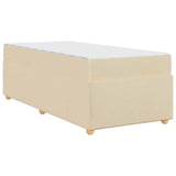 Struttura del letto con materasso Crema 90 x 190 cm Tessuto
