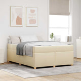 Struttura del letto con materasso Crema 140 x 200 cm Tessuto