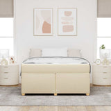 Struttura del letto con materasso Crema 140 x 200 cm Tessuto