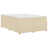 Struttura del letto con materasso Crema 140 x 200 cm Tessuto